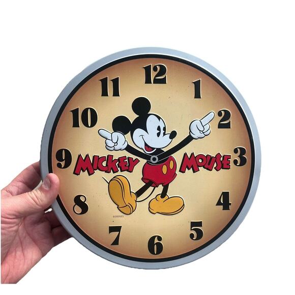 Mickey Mouse Clock Disney Tin Canister Container Series 1996 Empty Metal - Picture 1 of 1